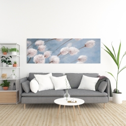 Toile 20 x 60 - Fleurs de coton délicates