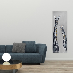 Toile 20 x 60 - Girafes bleu acier