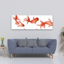 Toile 20 x 60 - Petits poissons rouge