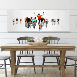 Toile 20 x 60 - Cyclistes à la fin d'une course