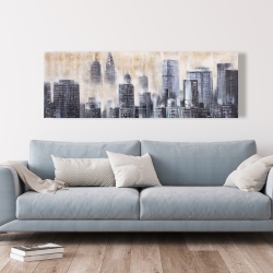 Canvas 20 x 60 - Buildings through the clouds 