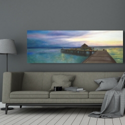 Canvas 20 x 60 - Boardwalk with sunset