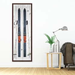 Toile 20 x 60 - Ski bleu vintage