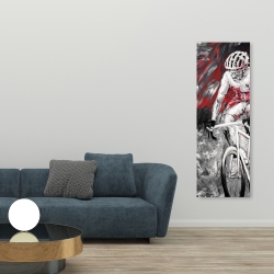 Toile 20 x 60 - Cycliste professionnel rouge