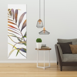 Toile 20 x 60 - Feuilles de palmiers tropicaux à l'aquarelle
