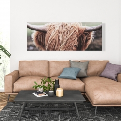 Toile 20 x 60 - Vache highland désaturée