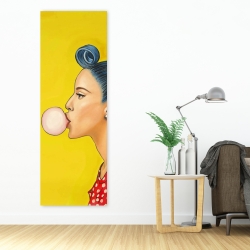 Toile 20 x 60 - Femme rétro avec queue de cheval
