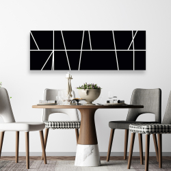 Toile 20 x 60 - Rayures blanches sur fond noir