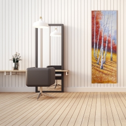 Toile 20 x 60 - Paysage d'automne avec bouleaux