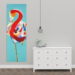 Canvas 20 x 60 - Colorful flamingo