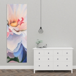 Toile 20 x 60 - Fleur aux teintes pastel