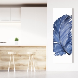 Canvas 20 x 60 - Watercolor blue feather