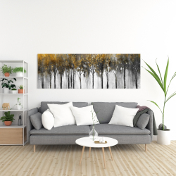 Toile 20 x 60 - Forêt abstraite jaune
