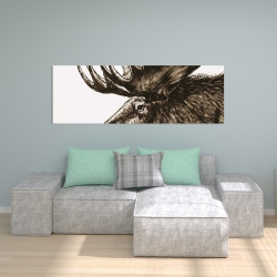 Canvas 20 x 60 - Moose plume sepia