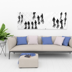 Toile 20 x 60 - Vue aérienne des gens dans la rue