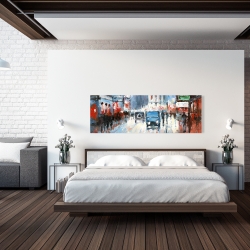 Canvas 20 x 60 - Abstract red and blue city