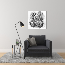 Toile 24 x 24 - Roses abstraites monochrome
