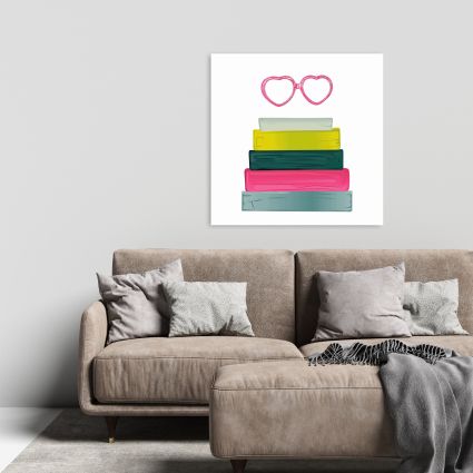 Heart shape glasses with books