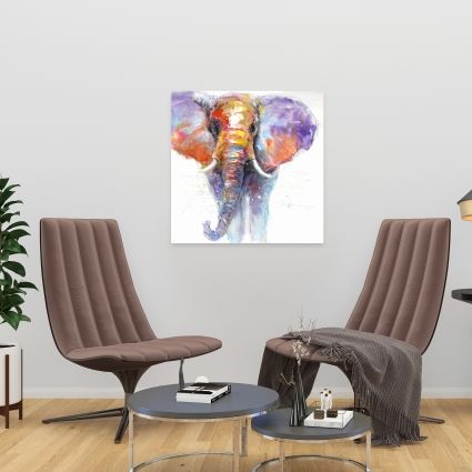 éléphant coloré à la marche