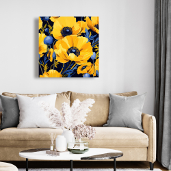 Toile 24 x 24 - Jaune et bleu