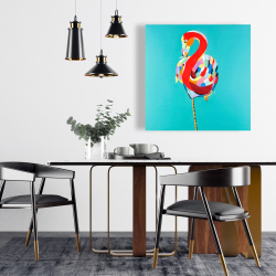 Canvas 24 x 24 - Colorful flamingo