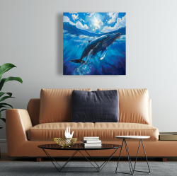 Canvas 24 x 24 - Swimming whale
