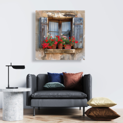 Canvas 24 x 24 - Flowers on the ledge