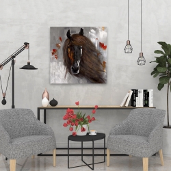 Toile 24 x 24 - Fier cheval brun