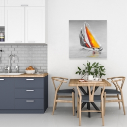 Toile 24 x 24 - Voilier deux couleurs