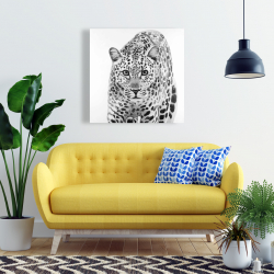 Canvas 24 x 24 - Leopard ready to attack