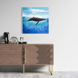 Toile 24 x 24 - Baleine bleue
