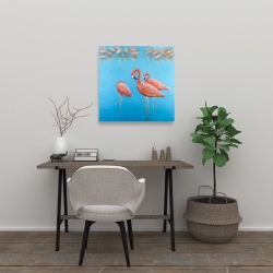 Toile 24 x 24 - Groupe de flamants