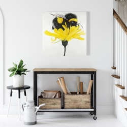 Canvas 24 x 24 - Bumblebee on a dandelion