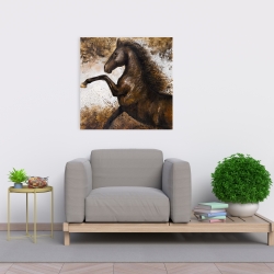 Canvas 24 x 24 - Horse rushing into the soil