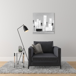 Toile 24 x 24 - Bâtiments noirs et blancs abstraits