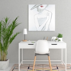Canvas 24 x 24 - Woman with hat