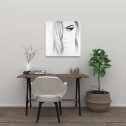 Toile 24 x 24 - Portrait noir et blanc