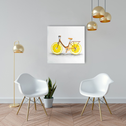 Toile 24 x 24 - Bicyclette avec roues de citron
