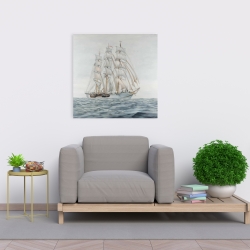 Canvas 24 x 24 - Ship by a cloudy day