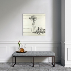 Canvas 24 x 24 - Vintage old texas windmill