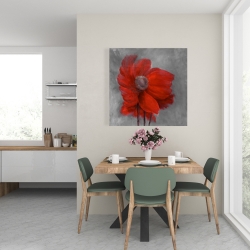 Toile 24 x 24 - Fleur rouge dans le vent