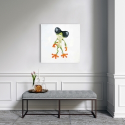 Canvas 24 x 24 - Funny frog with sunglasses