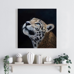 Canvas 24 x 24 - Realistic leopard face