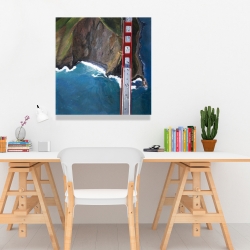 Toile 24 x 24 - Vue aérienne du golden gate et ses montagnes