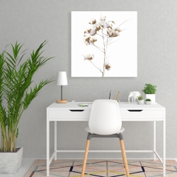 Toile 24 x 24 - Branche de fleurs de coton