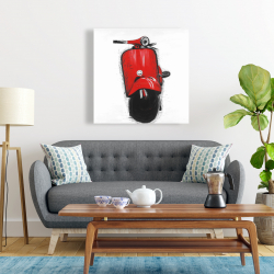 Toile 24 x 24 - Scooter italien rouge