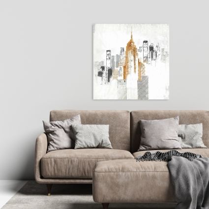 Blurry sketch style cityscape
