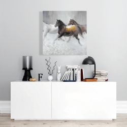 Toile 24 x 24 - Troupeau de chevaux sauvages