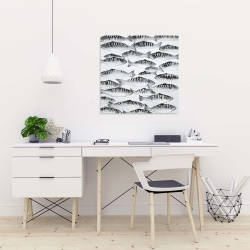 Toile 24 x 24 - Banc de poisson gris