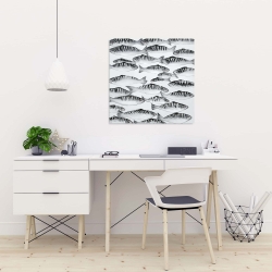 Canvas 24 x 24 - Gray shoal of fish